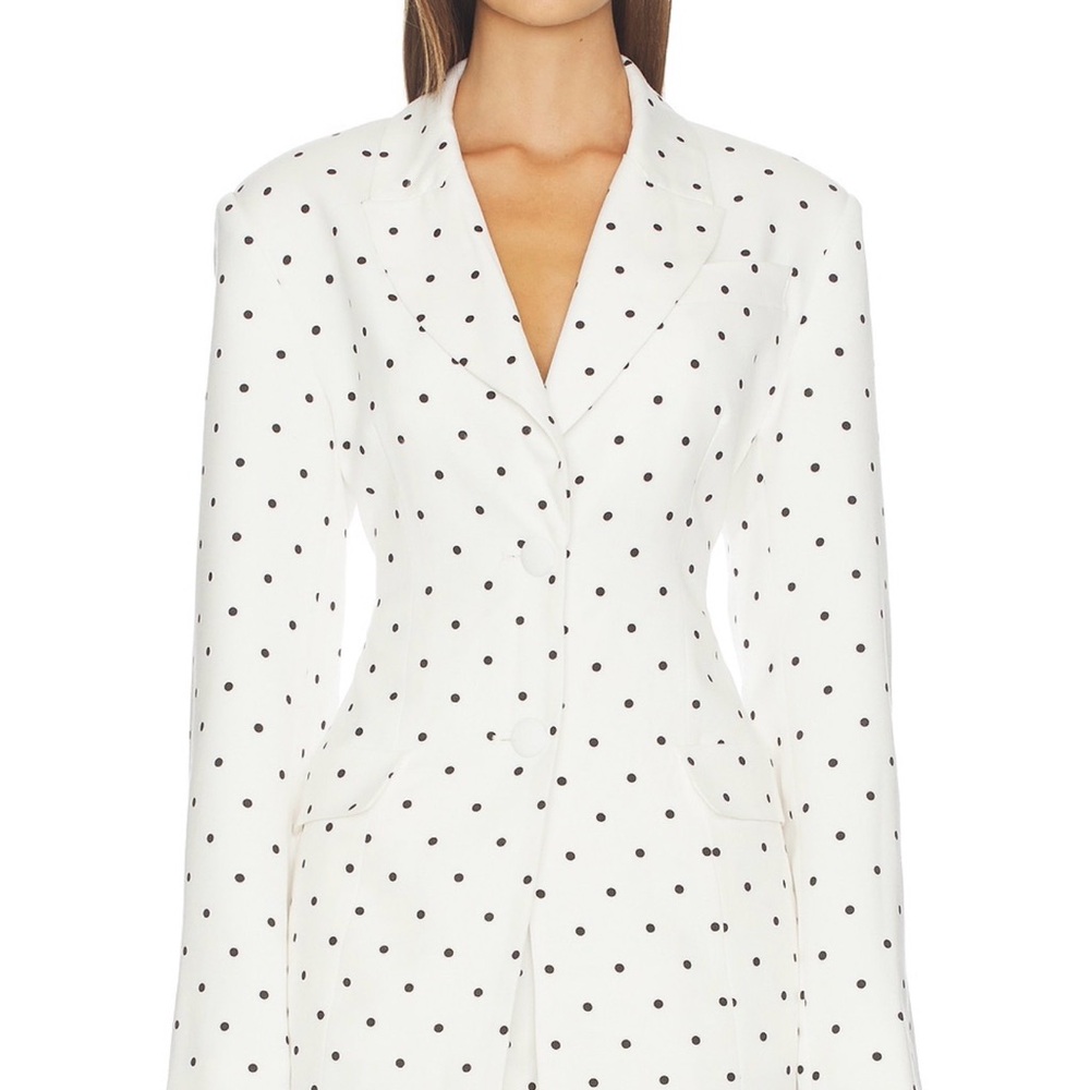 AFRM White Polka Dot Blazer